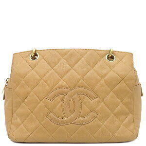 CHANEL Matelasse Timeless Tote Bag Beige Caviar Coco Mark Chain